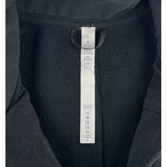 Lululemon Fleece Be True Jacket Womens Black Relaxed Fit Diagonal Full Zip Sz 6 - Picture 6 of 6